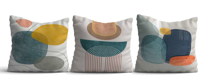 Aberto Design Juego de Fundas de Cojín Multicolor 43 x 43 cm (3 piezas)